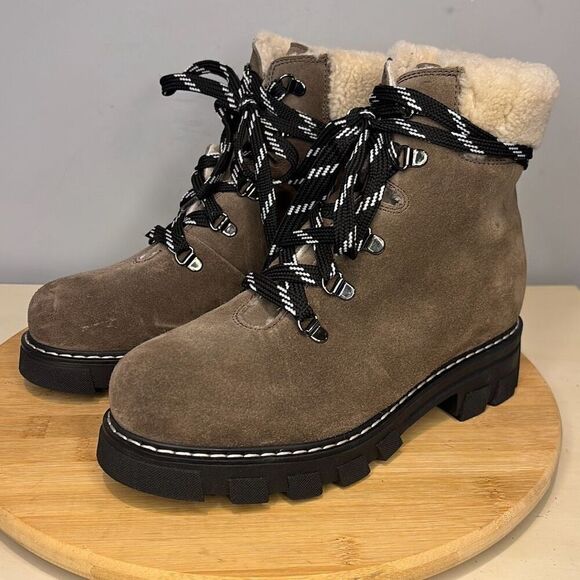 La Canadienne Women's Anni Waterproof Shearling Hiker‎ Boots 38138 Tan Size 6M - Picture 1 of 6